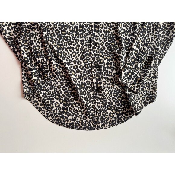EQUIPMENT Reese Leopard Print Satin Button Up Shirt, Size M - Picture 7 of 11